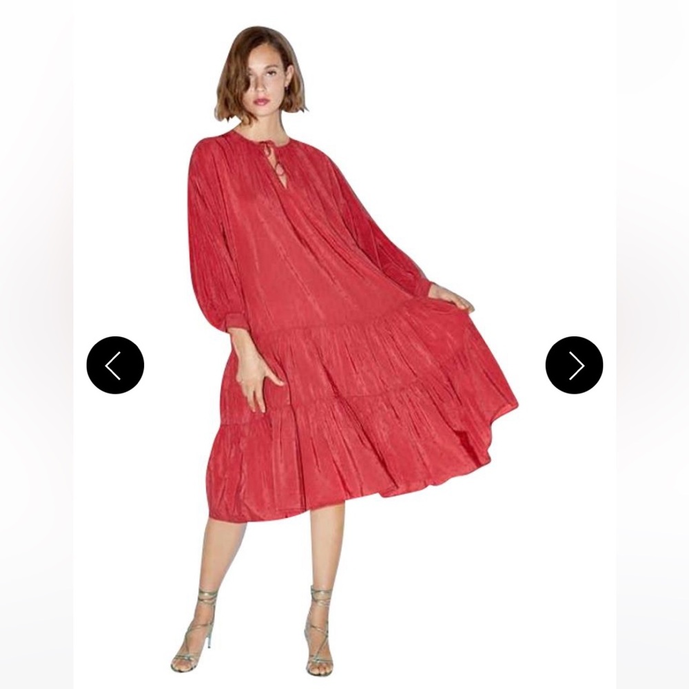 Zara Pink Women's Medium Coral Midi Length